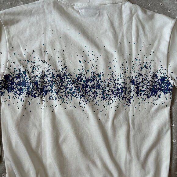 AMIRI Round Neck Paint Print White Sweatshirt - Picture 6 of 6